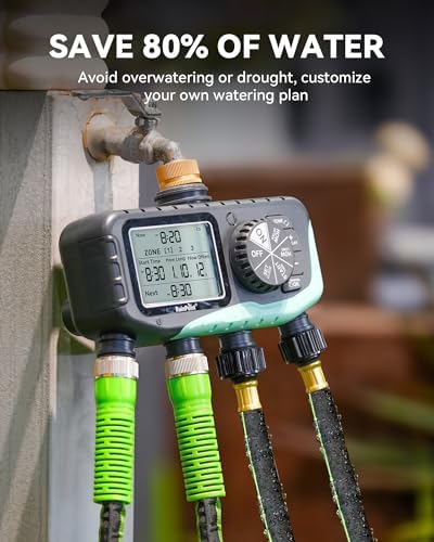 RAINPOINT 1/2'' Soaker Hose 50ft for Garden, Drip Irrigation Hose, Water Seeper Soaker Hoses for Foundation Watering, Save 80% Water for Vegetable Gardens, Flower Beds, Lawns, Orchards, Green - Image 5