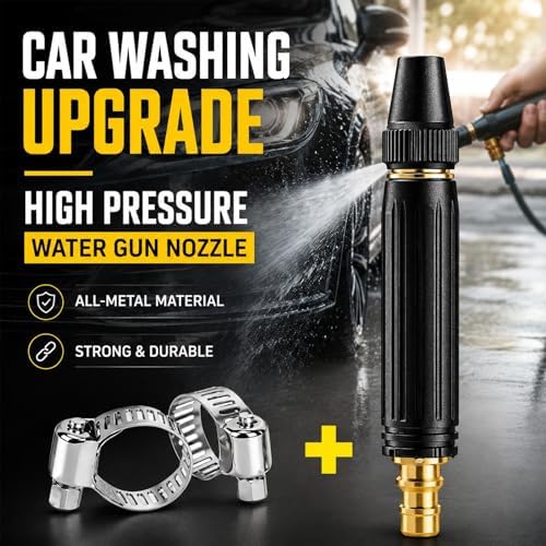 Timnamy High Pressure Water Nozzle, Powerful Home Sprayer with Adjustable Spray Patterns for Car Washing, Lawn & Garden Watering, Durable Metal Spray Nozzle (2) - Image 2