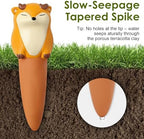 MCleanPin 4 Pack Plant Watering Spikes and Globes Handmade Terracotta Self-Watering Planter Insert Automatic Plant Waterer Devices for Indoor Outdoor Plants (Forest Animals) - Image 4