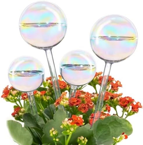Tomorotec Glass Plant Watering Globes, Self Watering Spikes 2 Large+2 Small by Tomorotec