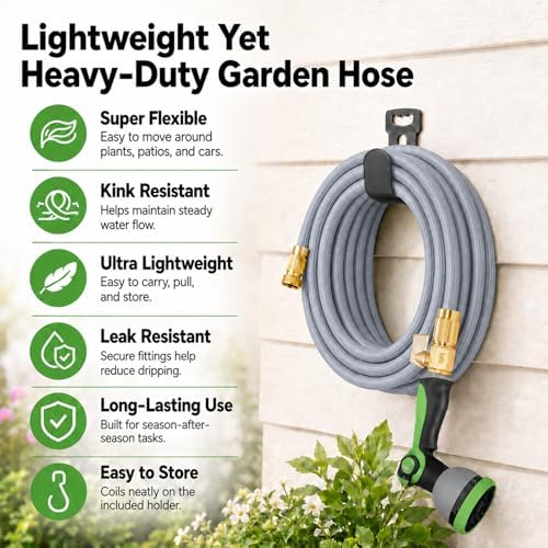 Starmist Garden Hose 50 ft with 10-Pattern Thumb Control Nozzle - Image 4