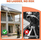 24FT Reach Gutter Cleaning Tool with 8-15FT Telescopic Pole, 360° Rotatable Duckbill Metal Head Gutter Cleaner with Shut Off Valve, Adjustable Leak-Proof Gutter Washing Tool for Garden Hose - Image 5