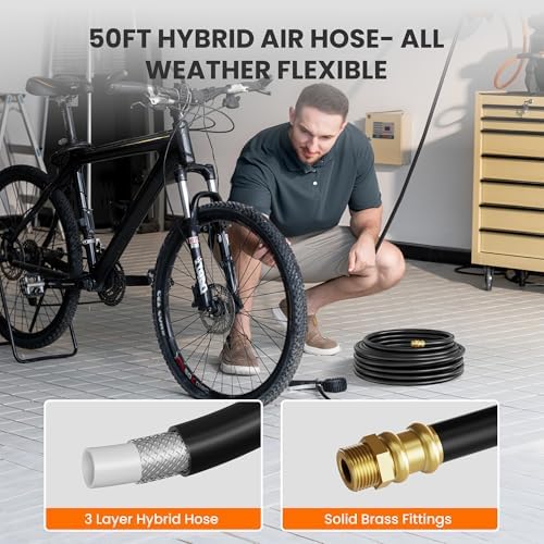 Giraffe Tools Retractable Air Hose Reel Enclosed with 3/8" x 50 ft, 217 PSI - Image 6