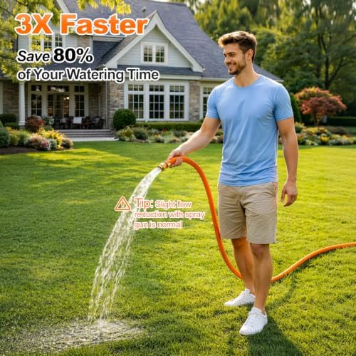 SPECILITE 1" Garden Water Hose 25ft, 3X Faster Flow & Time Saving - Image 3