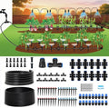 300FT Drip Irrigation System Kit, Quick Push-to-Connect Auto Garden Watering Irrigation System with 70FT 1/2'' & 230FT 1/4'' Tubing, Adjustable Dripper Sprayers for Raised Bed, Lawn, Greenhouse by DANGZW
