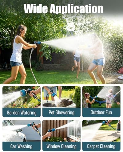 2 Pack Garden Hose Nozzle, Heavy Duty Metal Sprayer with Adjustable Spray Patterns, Easy Water Flow Control & Leak Proof Design - Image 7