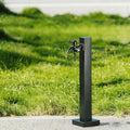 304 Stainless Steel Garden Water Column - Freestanding Hose Holder with Double Faucet Antifreeze Design for Patio & Backyard - Black Veal Square by Unknown