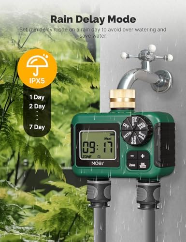 MOES 2 Zone Sprinkler Timer for Garden Hose,Brass Inlet Water Timer - Image 6