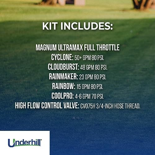 Underhill NozzleLocker Garden Water Hose Nozzle Kit, Sprayer, Jet, Fog, Mister, Heavy-Duty, with ¾ Inch Magnum UltraMax Full Throttle Nozzle, HP-K2 - Image 4
