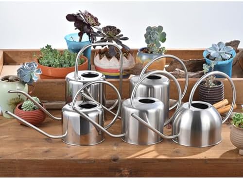 Watering Can 1.3L Stainless Steel Retro Long Spout Plant Watering - Image 4