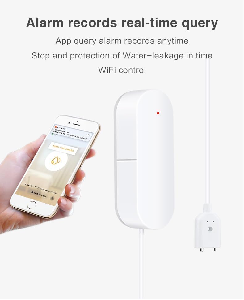 UseeLink WiFi Water Sensor, Smart Water Leak Detector, 100dB Adjustable Alerts & App Smart Push, IP67 Waterproof, Wireless Detector for Kitchen, Bathroom, Basement, No Hub Required - Image 5