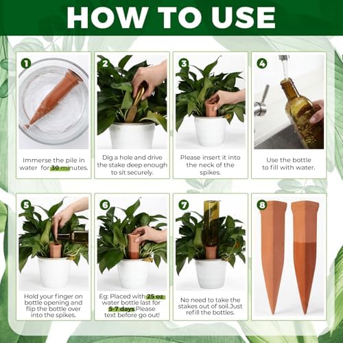 12 Pcs 25oz 34oz Plant Watering Devices Terracotta Spikes - Image 4