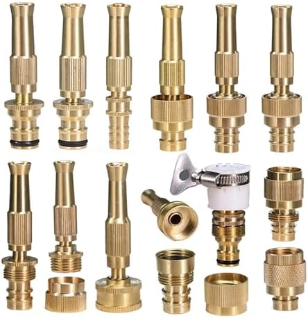 2 pcs Adjustable Brass Nozzle 1/2 3/4 Garden Hose Copper Adapter Quick Water Connector(O) by Unknown