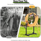 Garden Hose Holder Stand with Storage Basket, Heavy Duty Freestanding Water Hose Hanger Holds 151ft, Rust-Resistant Outdoor Hose Rack for Yard Lawn Farm - Image 5