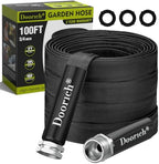 Garden Hose, 100ft Flat Ultra Lightweight Flexible Water Hose Black by DoorichGardenHoses