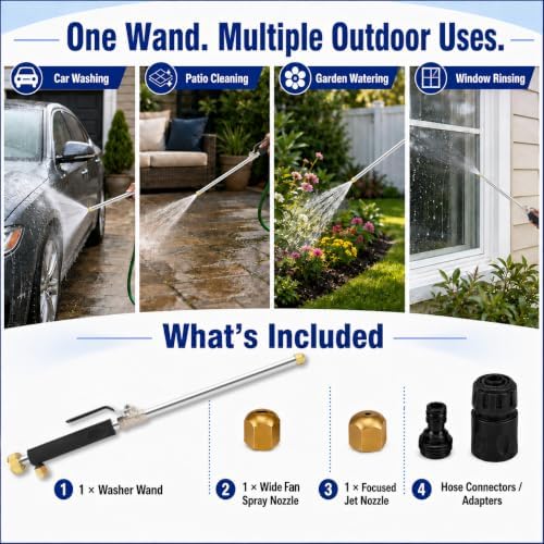 High Pressure Washer Wand for Garden Hose, Hydro Jet Water Hose Nozzle - Image 7