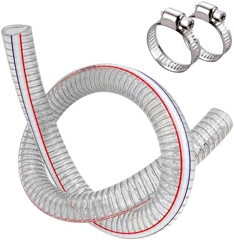 1" ID x 1 1/4" OD Heavy-Duty Steel Wire Vacuum Suction Hose, PVC High Pressure UV Chemical Resistant Thick Flexible Vinyl Tubing, Bilge Pump Hose, 32.8FT by PEISONGFEI