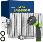 50 FT Stainless Steel Garden Hose – Heavy Duty 50FT Metal Water Hose Pipe by BlueBala