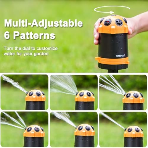 FANHAO Gear Drive Sprinkler with Metal Base, 360° Rotating Lawn Sprinkler - Image 3