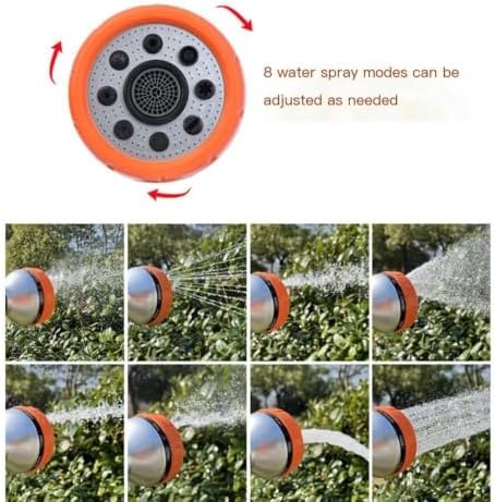 8 Function Garden Hose Nozzle, ABS TPR Thumb Spray Gun - Image 3