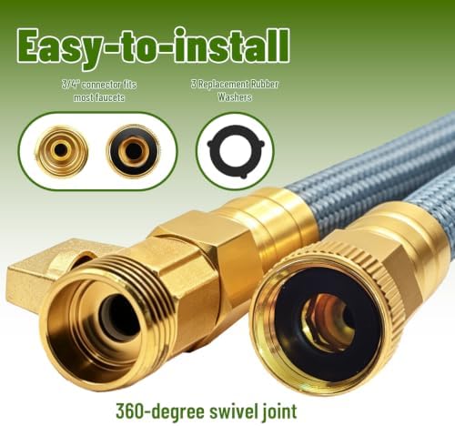 Garden Hose 50 FT, Flexible Water Hose, Ultra Lightweight Non-Expanding Hose with 10‑Function Spray Nozzle, Leak‑Proof & High‑Pressure Resistant for Lawn, Garden, and Auto Cleaning (50 FT) - Image 6