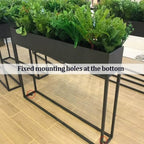 Elevated Planter Box, Raised Garen Bed, Narrow Plant Stand with Drainage Holes, Galvanized Iron, Rectangle Planter for Patio Garden Balcony (Black)(100 * 25 * 80cm) - Image 5