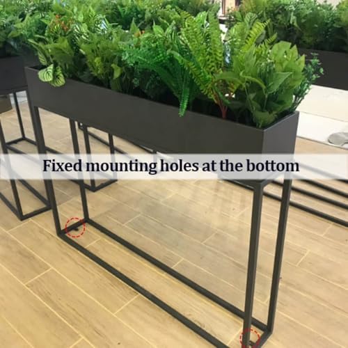 Elevated Planter Box, Raised Garen Bed, Narrow Plant Stand with Drainage Holes, Galvanized Iron, Rectangle Planter for Patio Garden Balcony (Black)(100 * 25 * 80cm) - Image 5