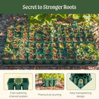 Vego garden 8Packs Standard Seedling Trays with Seedling Tray Lids and 10" x 20" Bottom Watering Trays Plus Seedling Humidily Dome Germination Bundle - Image 6