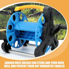 Lurrose Garden Hose Reel Storage Rack 35M Capacity Freestanding Water Hose Holder with Handle for Outdoor Lawn and Garden Gardening Equipment - Image 3