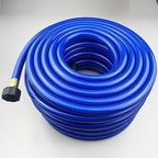 Darnassus PVC Garden Hose 1/2 Inch, 100 FT Flexible Water Hose Blue with Male and Female Plastic Fittings - No Leaking and Lightweight for Household Outdoors Lawns Patio - Image 2
