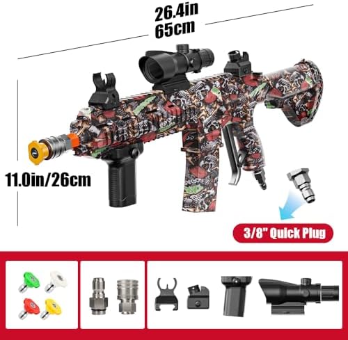 3600 PSI Pressure Washer Gun with Swivel & 4 Nozzles, Connect Foam Cannon Car Wash – High Pressure Spray Gun with 3/8" Quick Connect Plug, Anti-Kink Design for Cars Home & Outdoor Cleaning (Black) - Image 2