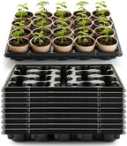 RooTrimmer 20 Cell Plant Trays for Carrying 3 inch Round Nursery Pots, Sturdy Plastic Trays Suitable for Holding 200 pcs Peat Pots (10 Packs - Trays Only, Pots Not Included) by RooTrimmer