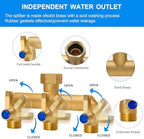 Brass Garden Hose Splitter, 3 Way Hose Splitter, Outdoor Hose Splitter, GHT 3/4 In. Female Inlet And 3 Way 3/4 In, (Increase Flow Style) - Image 5