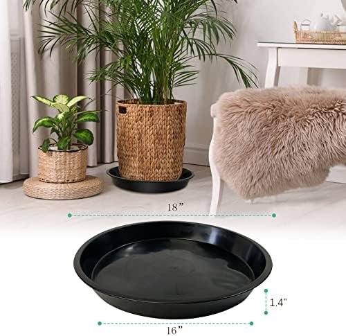 Plant Saucer 16 18 20 22 Inch, 4 Pack Heavy Duty Large Plant Tray for Planter Pot, Plastic Flower Pot Saucers Drip Water Trays for Indoors and Outdoors (18 Inch) - Image 2