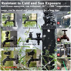 Floor Mounted Faucet Outdoor Water Pipe Vertical Fountain Irrigation Column,304 Stainless Steel Vertical Garden Water Column with Lockable Copper Faucet, 76cm Outdoor Water Pipe for Courtyar - Image 6