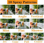 Watering Hose Nozzle Sprayer Heavy-Duty Metal 10-Pattern for Garden Lawn - Image 3