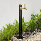 304 Stainless Steel Cylindrical Vertical Garden Water Column,Freestanding Hose Stand with Lock Faucet,Outdoor Antifreeze Faucet Water Dispenser Hydrant Water Feature Fountain by Unknown