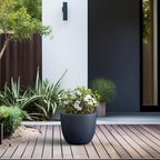 Kante Accent Round Bowl Charcoal Concrete Planter 14" Dia, Outdoor - Image 5