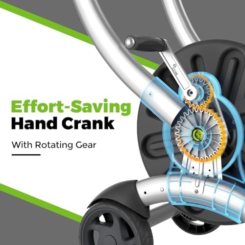 Upgrade Hose Reel Cart, Holds 200 Feet of 5/8" Hose, Hose Reel Cart With Effort-saving Hand Crank,2 Wheels,Heavy Duty Freestanding Water Hose Reels for Outside Garden Lawn Yard Outdoor - Image 2