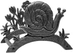 Cast Iron Garden Hose Holder Wall Mount, Rustic Heavy Duty Water Hose Hanger Storage Rack, Decorative Vintage Hose Reel Organizer for Outside Garden Yard Patio, Snail and Floral Design by RIXIGOOD