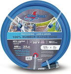 BluSeal Hot/Cold Water Rubber Garden Hose, 100% Rubber, Ultra-Light, Super Strong, 500 PSI, 50F to 190F Degrees, High Strength Polyester Braided (5/8" x 25') by RMX+BluSeal