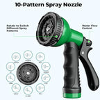 Expandable Garden Hose 50 ft with 10 Function Spray Nozzle, Flexible, Kink Free, Leak-Proof, Ultra Lightweight Retractable Stretch Water Hose 50ft for Yard, Lawn, Car Wash and Outdoor (Black Green) - Image 5