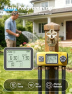 meross 4 Zone Sprinkler Timer with Brass Inlet, Water Timer for Garden Hose, Hose Valve for Watering with Rain Dealy & Manual Watering for Outdoor Drip Irrigation, Lawn, Yard - Image 6