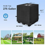 NEVERLAND Zipper IBC Tote Cover 275 Gallon 420D Waterproof Water Tank Cover - Image 6