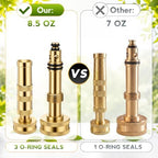 6 Pack Solid Brass Hose Nozzle, 4" Heavy Duty Brass Garden Hose Nozzle with 12 Rubber Washers, Adjustable Pressure Spray for Car Washing Outdoor Garden - Image 4