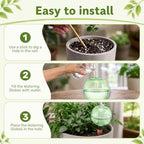 8 Pack 17 oz Self Watering Globes for Plants with Covers, Green - Image 3