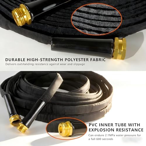 100FT Garden Hose Ultra Lightweight Outdoor Water Hose for Yard Garden - Image 2