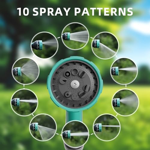 Heavy Duty Garden Hose 100 ft x 5/8", Water Hose with 10-Pattern Nozzle - Image 5