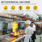 3/4" × 48 inch Commercial Gas Hose, 1675KIT48 Safety System Kit, Mobile Gas Line Hose Connector Kit for Commercial Kitchen, with 3/4" Quick Disconnect - Image 6