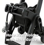175FT Hose Reel Cart, Garden Hose Reel Holder with Guide, Large Capacity, Durable Resin Outdoor Water Hose Reel with Wheels - Image 4